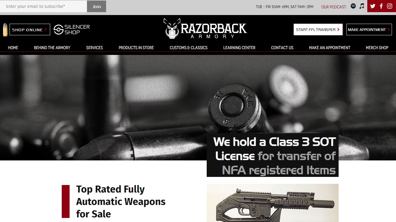 Top Rated Fully Automatic Weapons for Sale - Razorback Armory